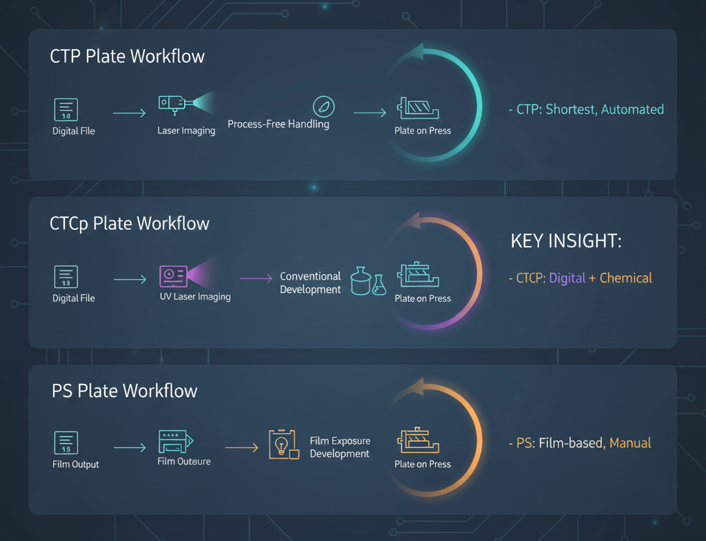 CTP Plate vs CTcP Plate vs PS Plate