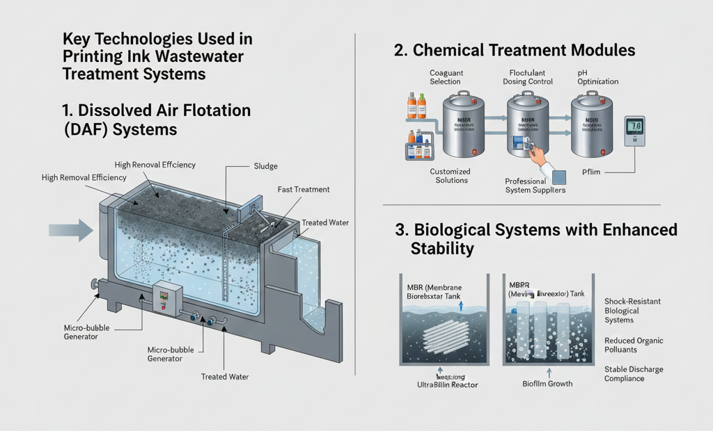 Key Technologies Used in Printing Ink Wastewater Treatment Systems