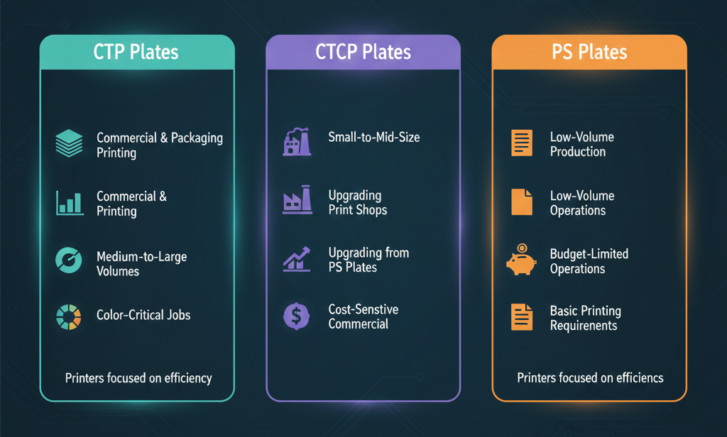 CTP Plate vs CTcP Plate vs PS Plate