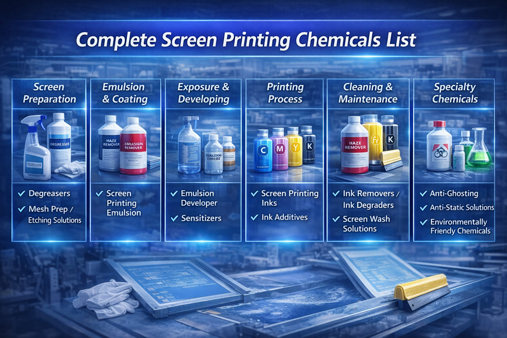 Complete Screen Printing Chemicals List