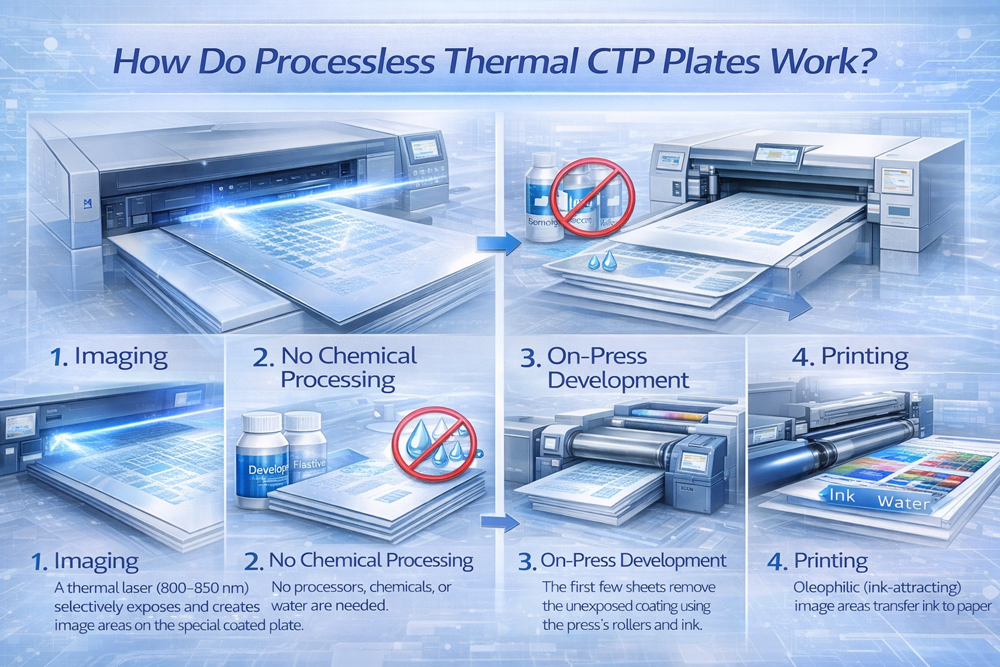 Processless Thermal CTP Plates Work